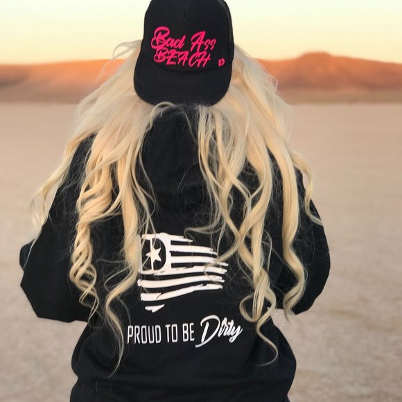 DIRTY REBEL "PROUD TO BE DIRTY" Women's Pullover Fleece Hoody SIZE M - Picture 1 of 2